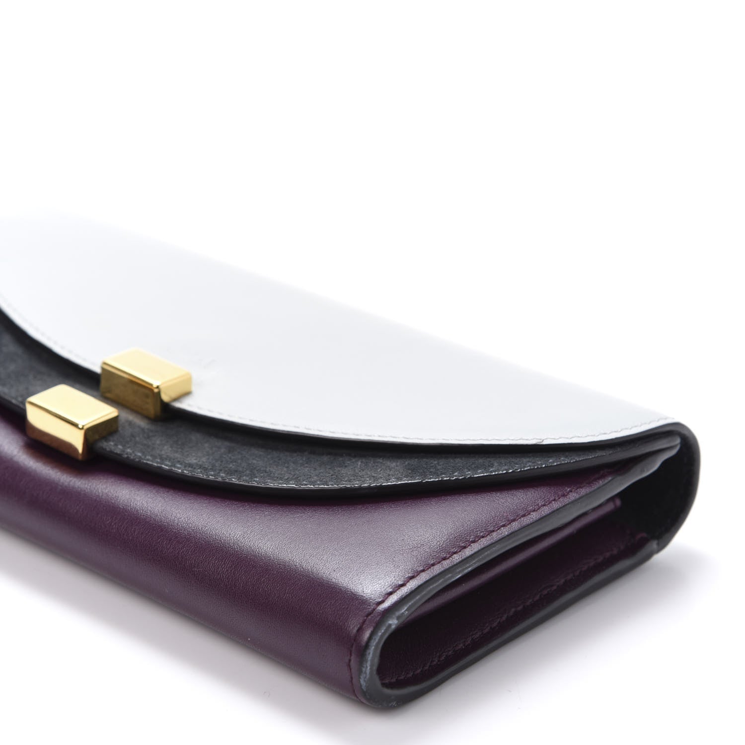 Chloe Calfskin Suede Georgia Flap Wallet Airy Grey 6 of 10