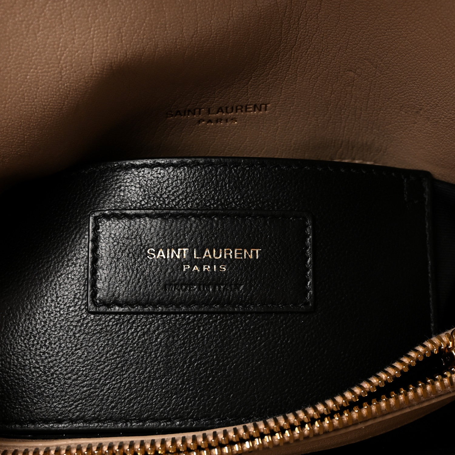 Saint Laurent Sheepskin Matelasse Chevron Monogram Medium College Bag Dark Beige 5 of 8