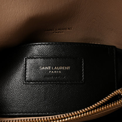 Saint Laurent Sheepskin Matelasse Chevron Monogram Medium College Bag Dark Beige 5 of 8