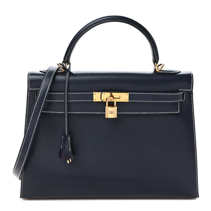 Hermes Courchevel Kelly Sellier 32 Bleu Marine 1 of 10