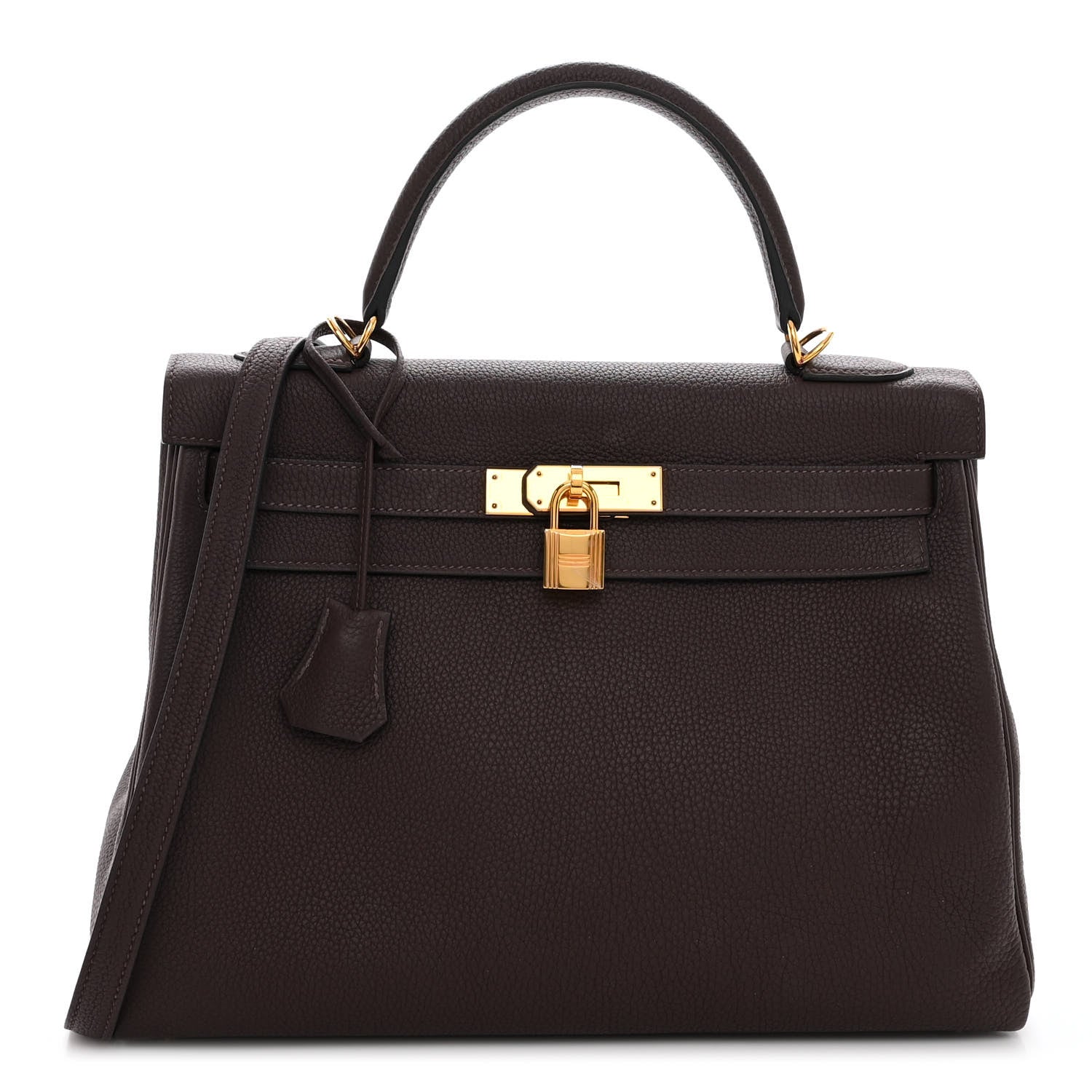 Hermes Togo Kelly Retourne 32 Chocolate 1 of 9