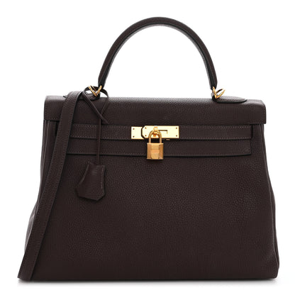 Hermes Togo Kelly Retourne 32 Chocolate 1 of 9