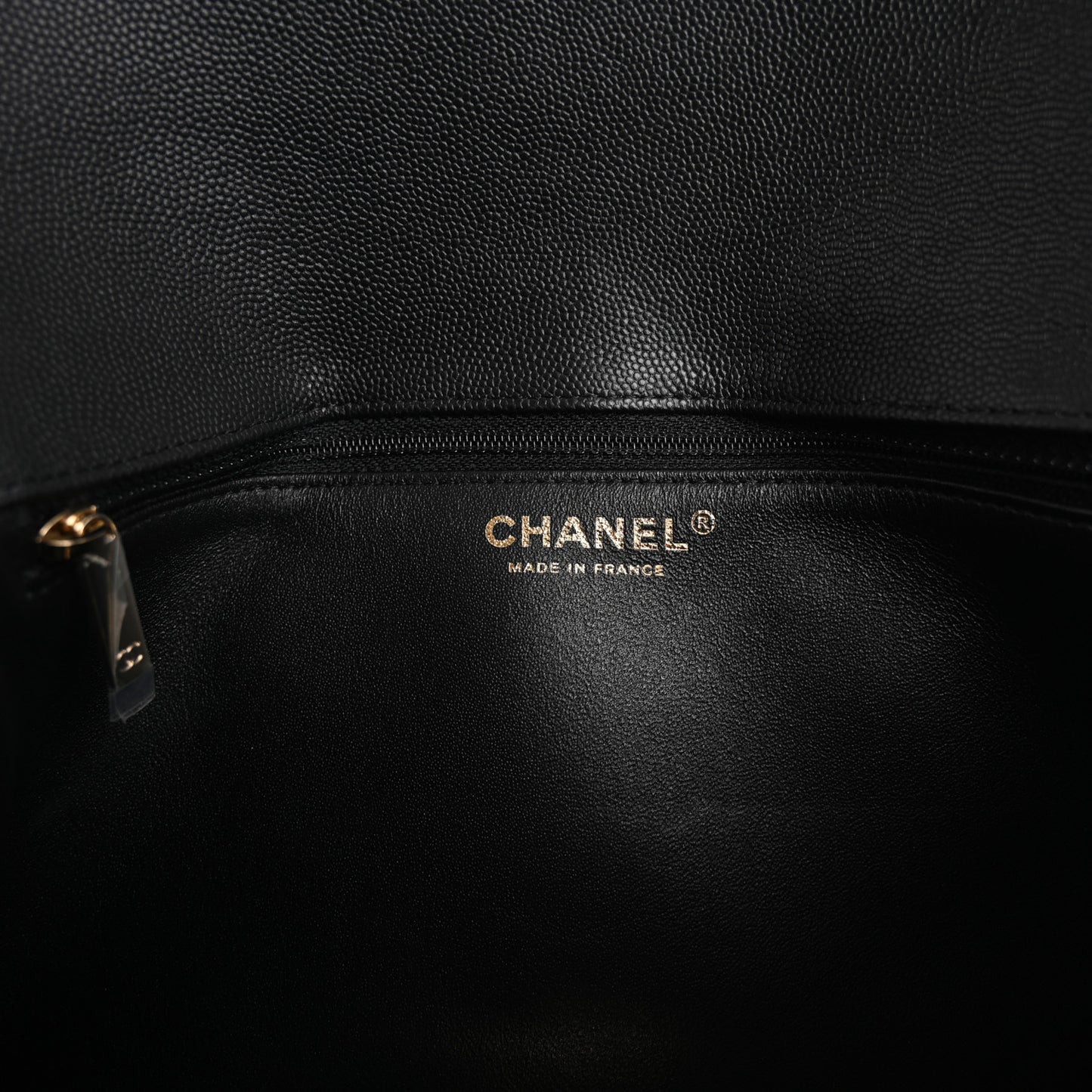 Caviar Quilted Flap Clutch Black