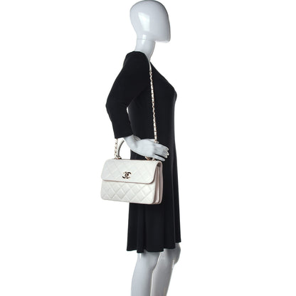 Chanel Lambskin Quilted Small Trendy CC Dual Handle Flap Bag White 3 of 13