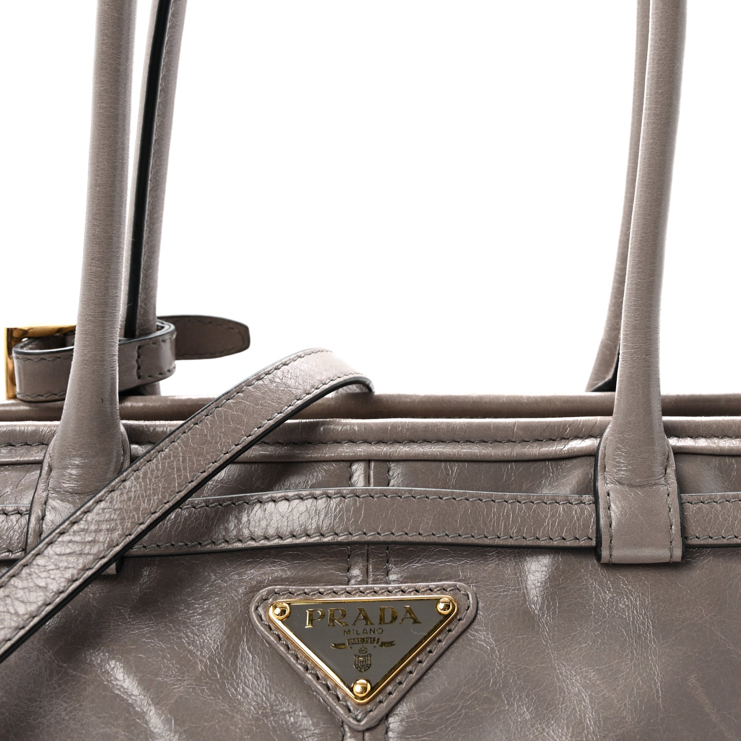 Glossy Calfskin Triangle Medium Bonnie Shoulder Bag Peltro