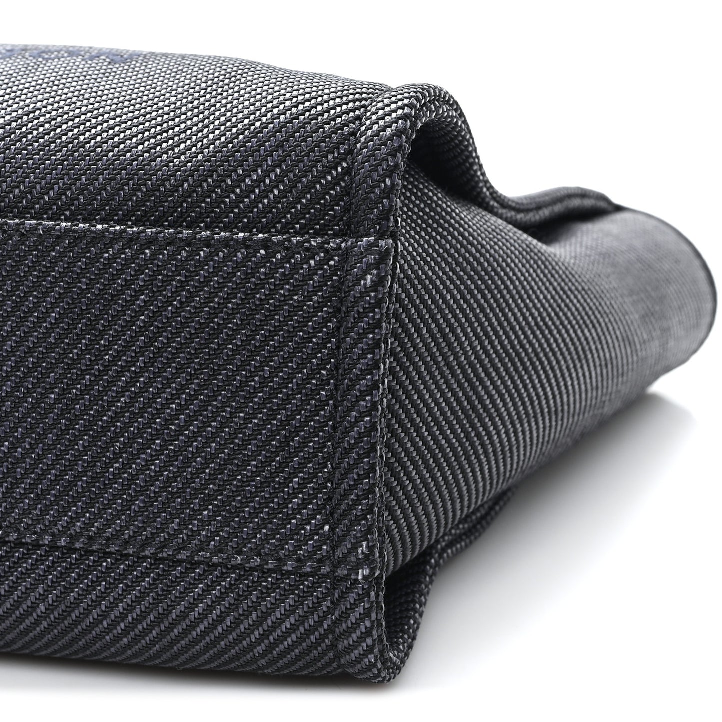 Mixed Fibers Calfskin Small Deauville Tote Black