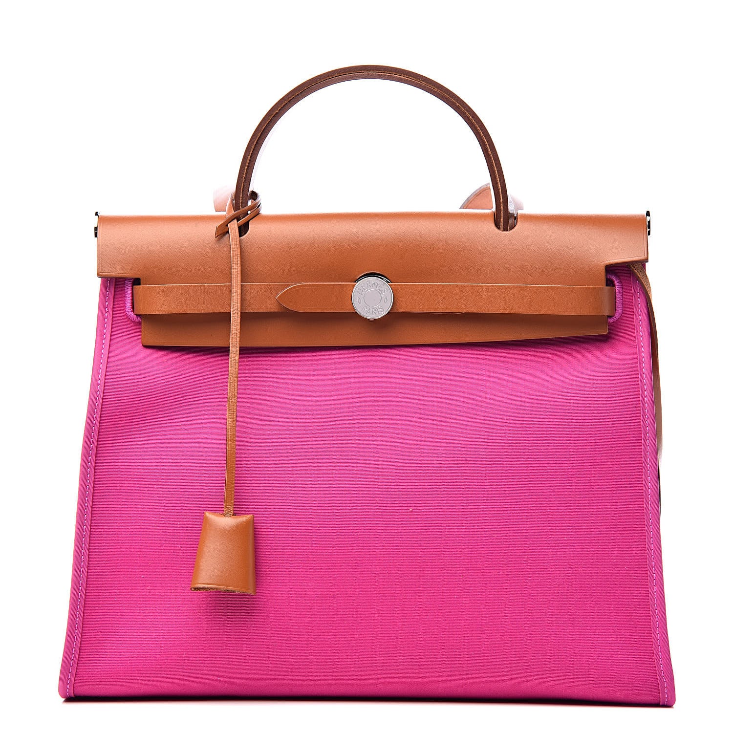Hermes Vache Hunter Toile Herbag Zip 31 PM Magnolia Fauve 3 of 11