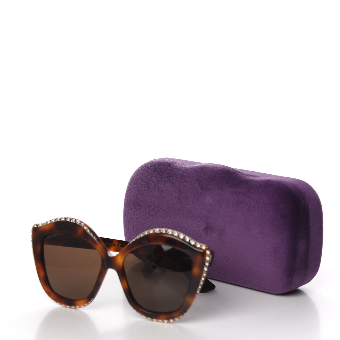 Crystal Cat Eye GG0118S Sunglasses Havana Brown