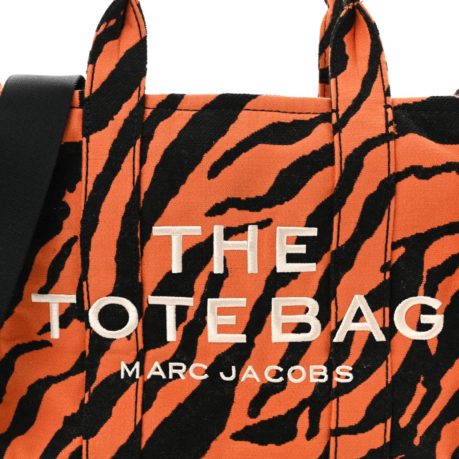 Marc Jacobs Cotton Canvas Zebra Tiger Print Medium The Traveler Tote Bag 7 of 9