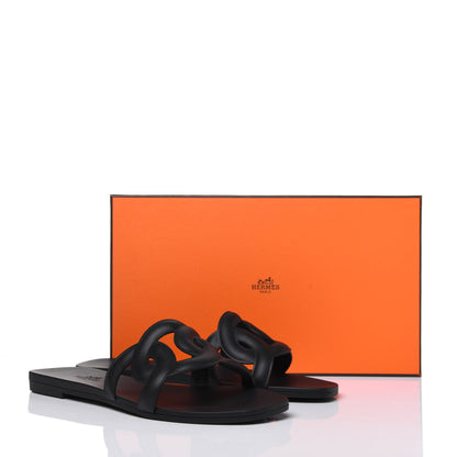 Hermes Rubber Aloha Sandals 36 Black 8 of 8