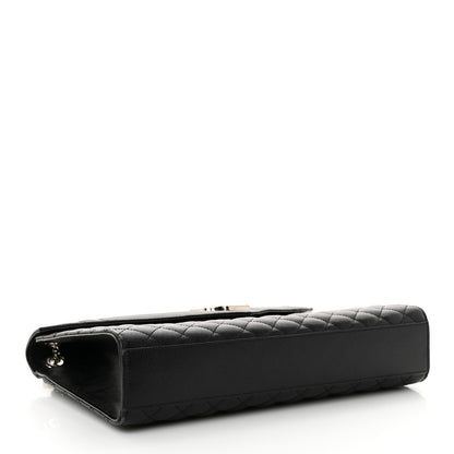 Saint Laurent Grain De Poudre Textured Mixed Matelasse Large Triquilt Monogram Satchel Black 4 of 13