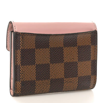 Louis Vuitton Damier Ebene Zoe Wallet Rose Ballerine 3 of 10