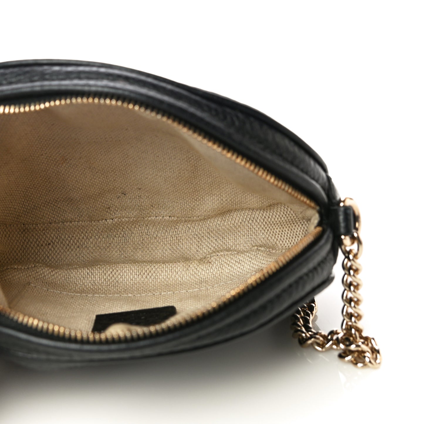 Pebbled Calfskin Mini Soho Chain Bag Black