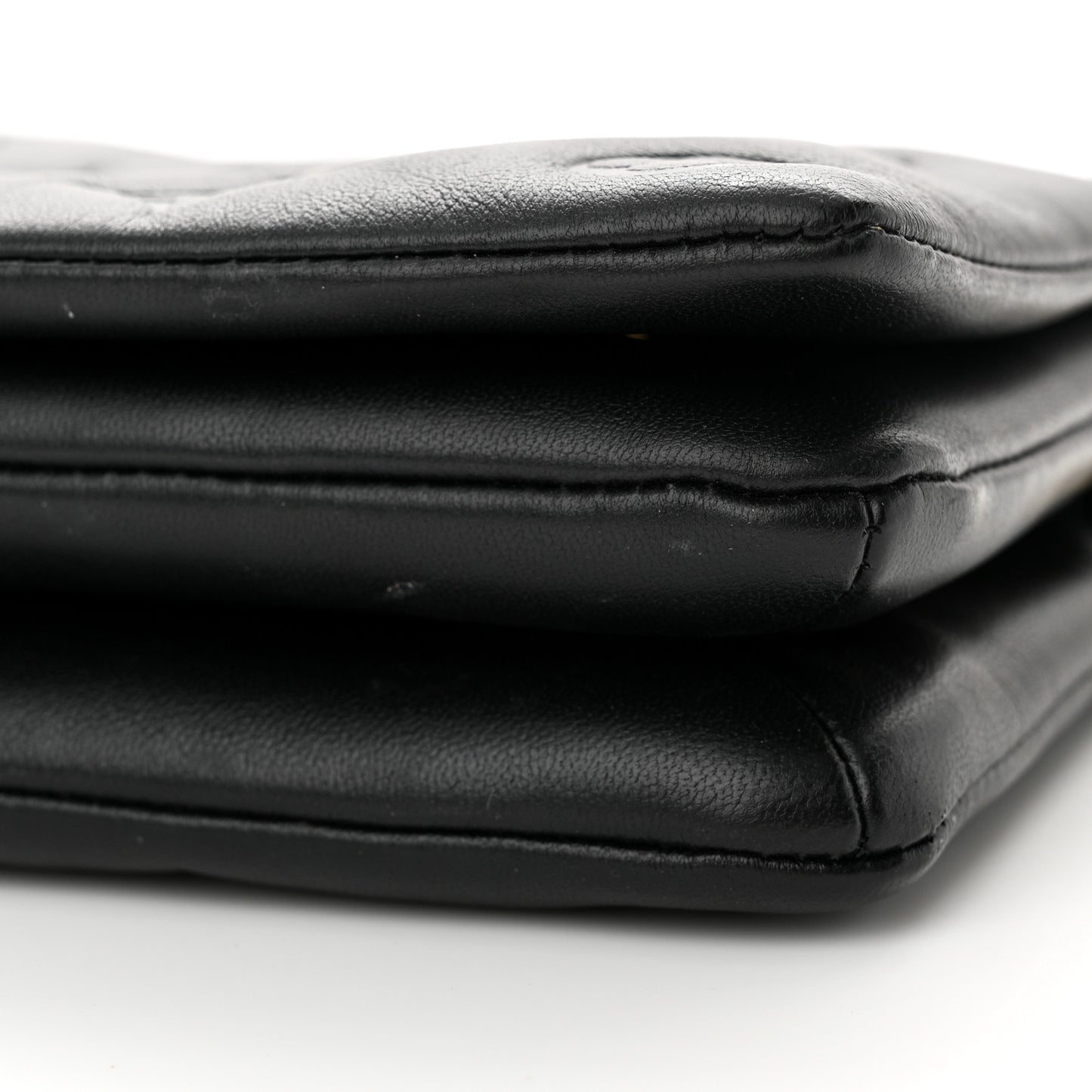 Lambskin Embossed Monogram Pochette Coussin Black