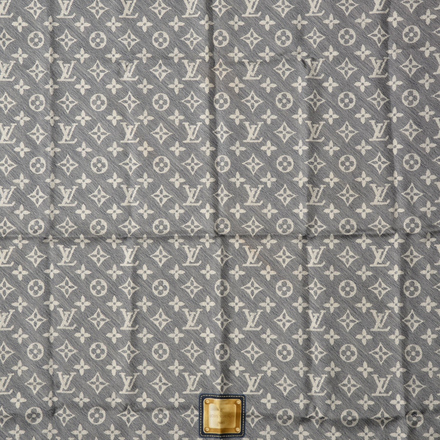 Louis Vuitton Silk Monogram New Denim Bandana Scarf Navy 1 of 17