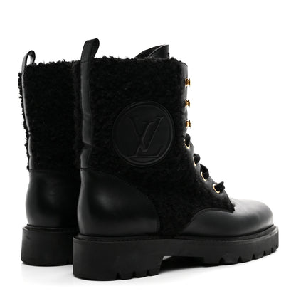 Louis Vuitton Shearling Calfskin Territory Ranger Combat Boots 41 Black 5 of 9