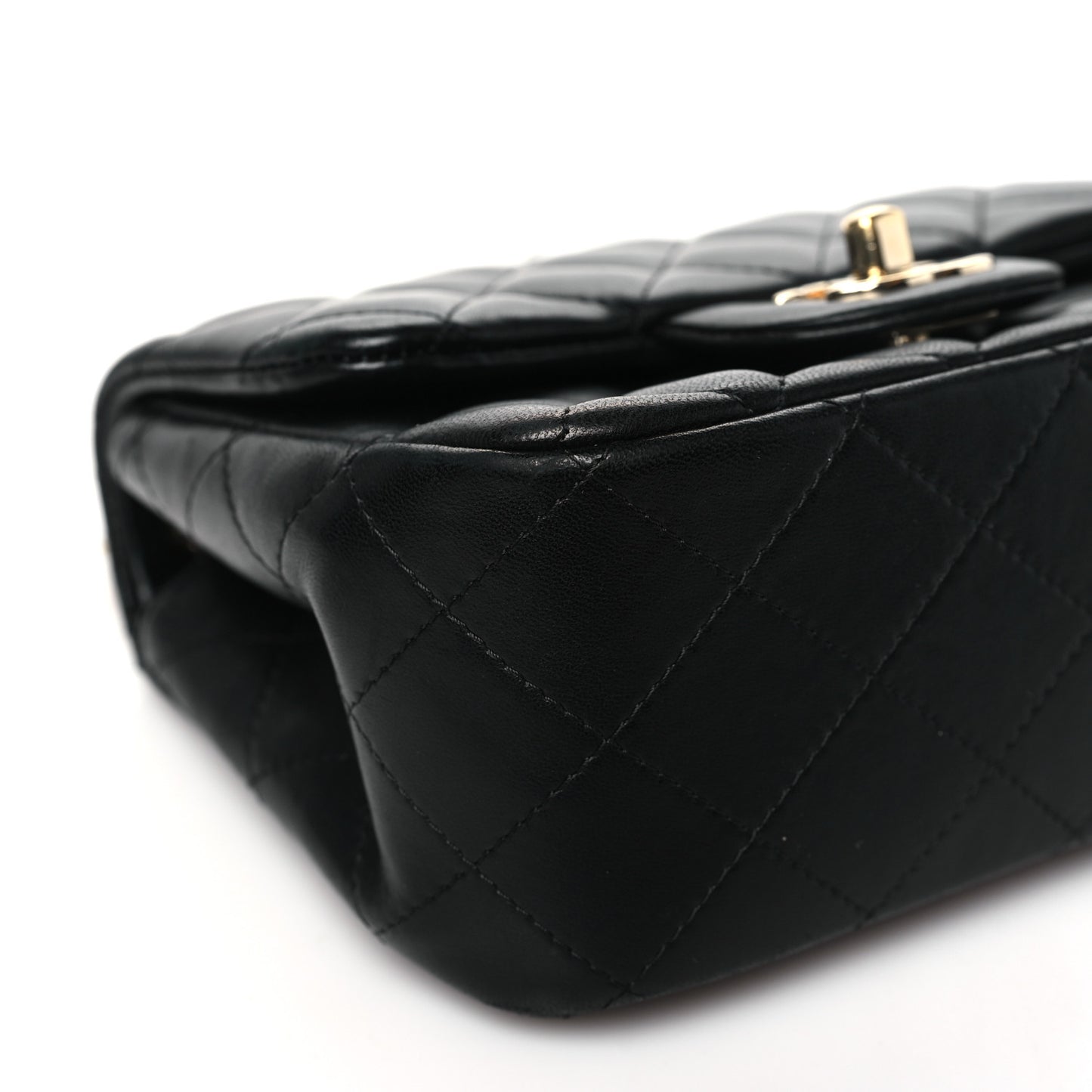Lambskin Quilted Mini Square Flap Black