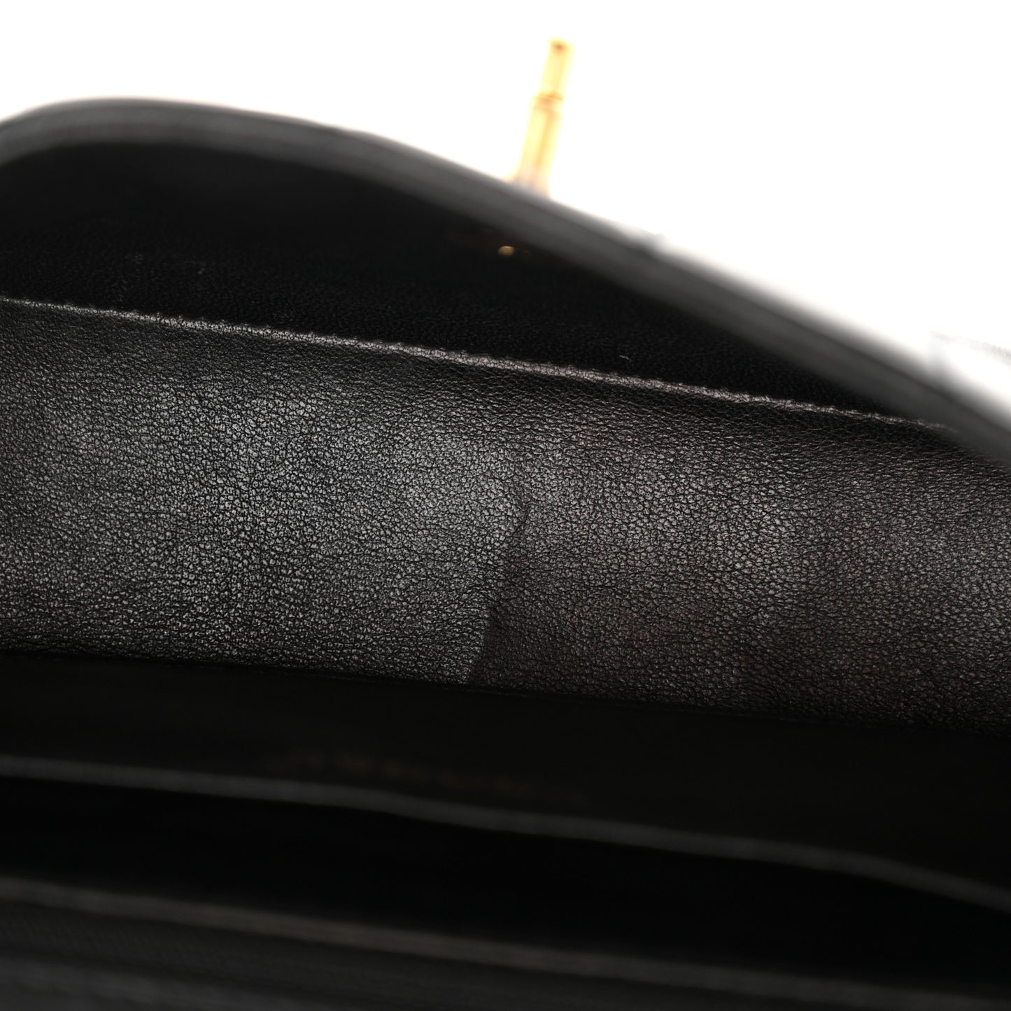 Lambskin Stitched Chocolate Bar Single Flap Black