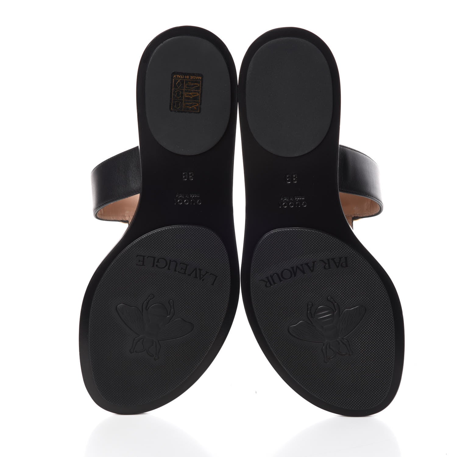 Gucci Calfskin Double G Thong Sandals 38 Black 5 of 9