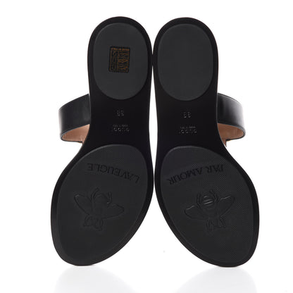 Gucci Calfskin Double G Thong Sandals 38 Black 5 of 9