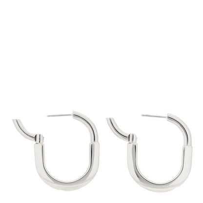 Tiffany 18K White Gold Medium Lock Earrings 3 of 7
