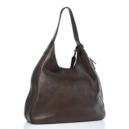 Prada Cervo Deerskin Zipper Detail Hobo Bruciato 3 of 11