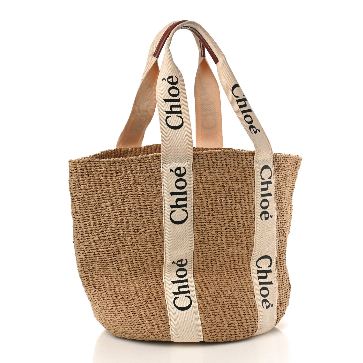 Chloe Raffia Large Woody Tote White 3 of 11