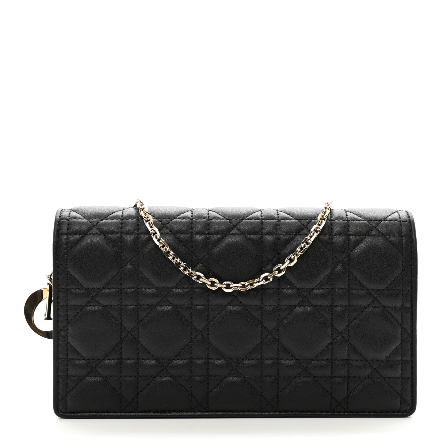 Lambskin Cannage Lady Dior Pouch Black