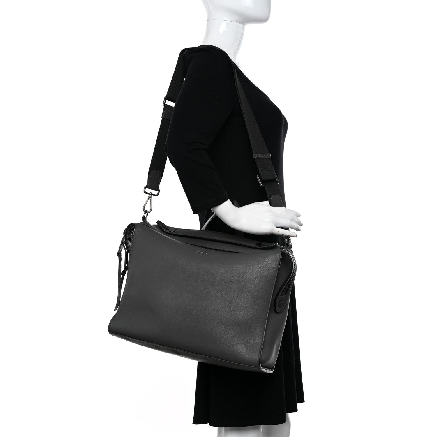 Fendi Vitello Dolce Lui Urban Briefcase Carbone 2 of 19