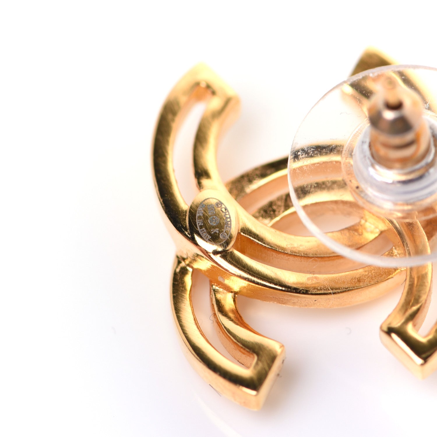 Chanel Metal Obazine CC Earrings Gold 4 of 10