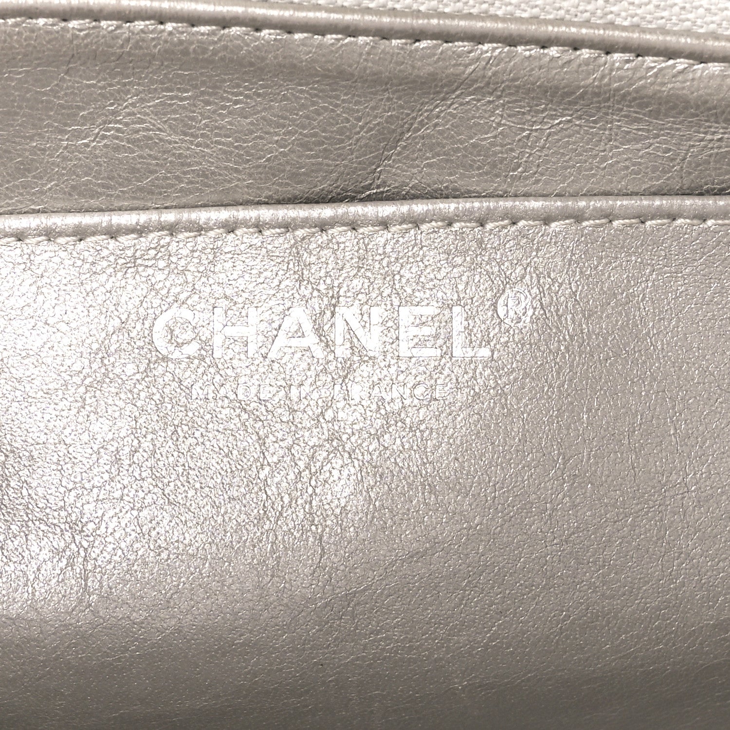 Chanel Metallic Lambskin Quilted Jumbo Single Flap Silver 6 of 11