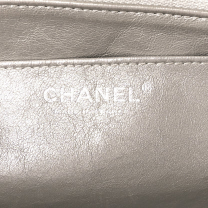 Chanel Metallic Lambskin Quilted Jumbo Single Flap Silver 6 of 11