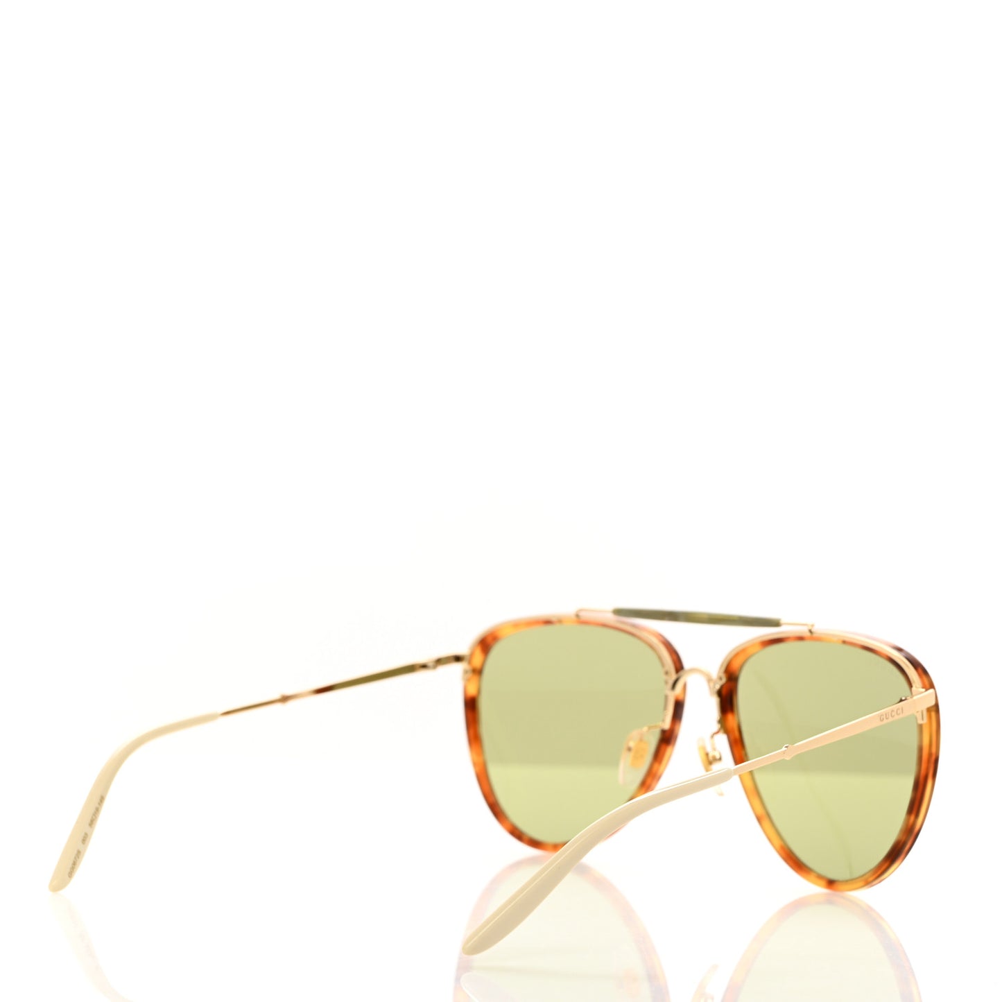 Aviator Sunglasses GG0672S Havana Gold Green