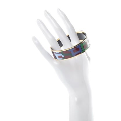 Hermes Enamel Printed Wide Capitales Bracelet 70 2 of 6