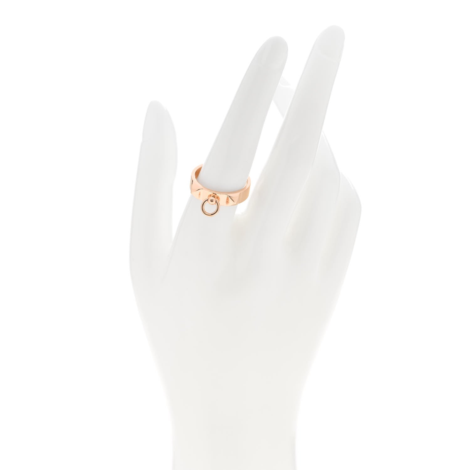 Hermes 18K Rose Gold PM Collier De Chien Ring 57 8 2 of 5