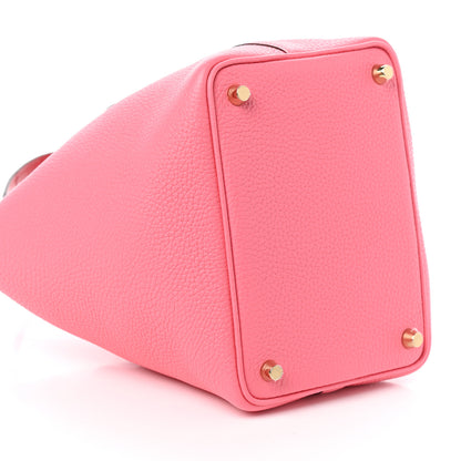 Hermes Taurillon Clemence Matte Alligator Picotin Lock Touch 18 PM Rose Azalee 9 of 10