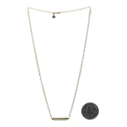 David Yurman 18K Yellow Gold Diamond Barrels Pendant Necklace 3 of 5