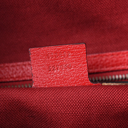 Gucci Canvas Logo Sylvie Stripe Drawstring Backpack Red 6 of 9