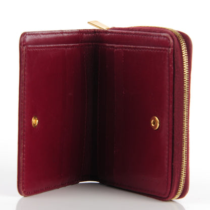 Celine Lambskin Zip Around Compact Wallet Burgundy Black 11 of 11
