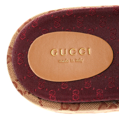 Gucci Canvas GG Monogram Angelina Platform Slide Sandals 39 Beige Ruggine 9 of 11