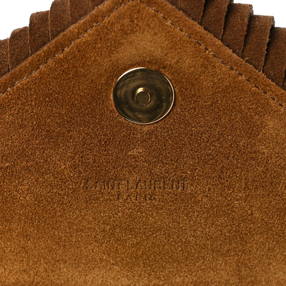Saint Laurent Suede Fringe Baby Monogram Satchel Light Ocre 12 of 21