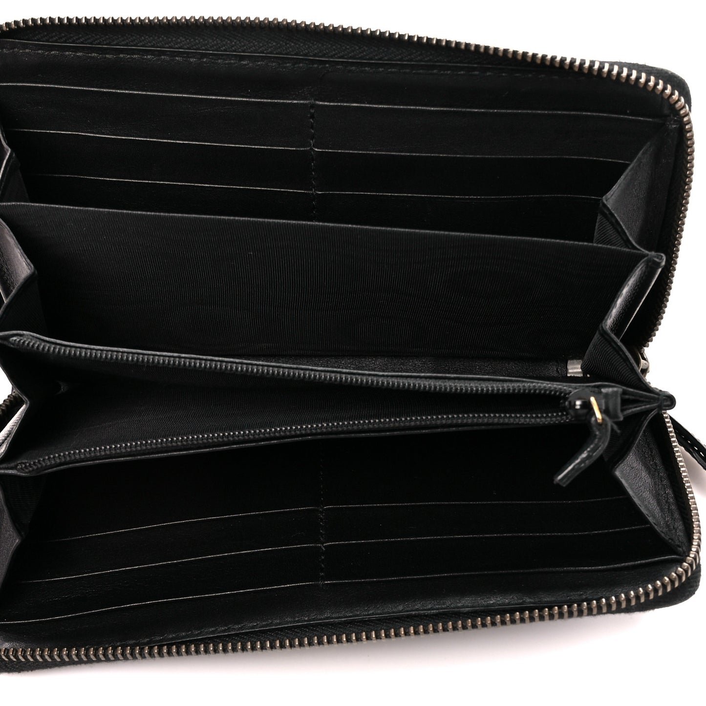 Calfskin Matelasse Pearly GG Marmont Zip Around Wallet Black