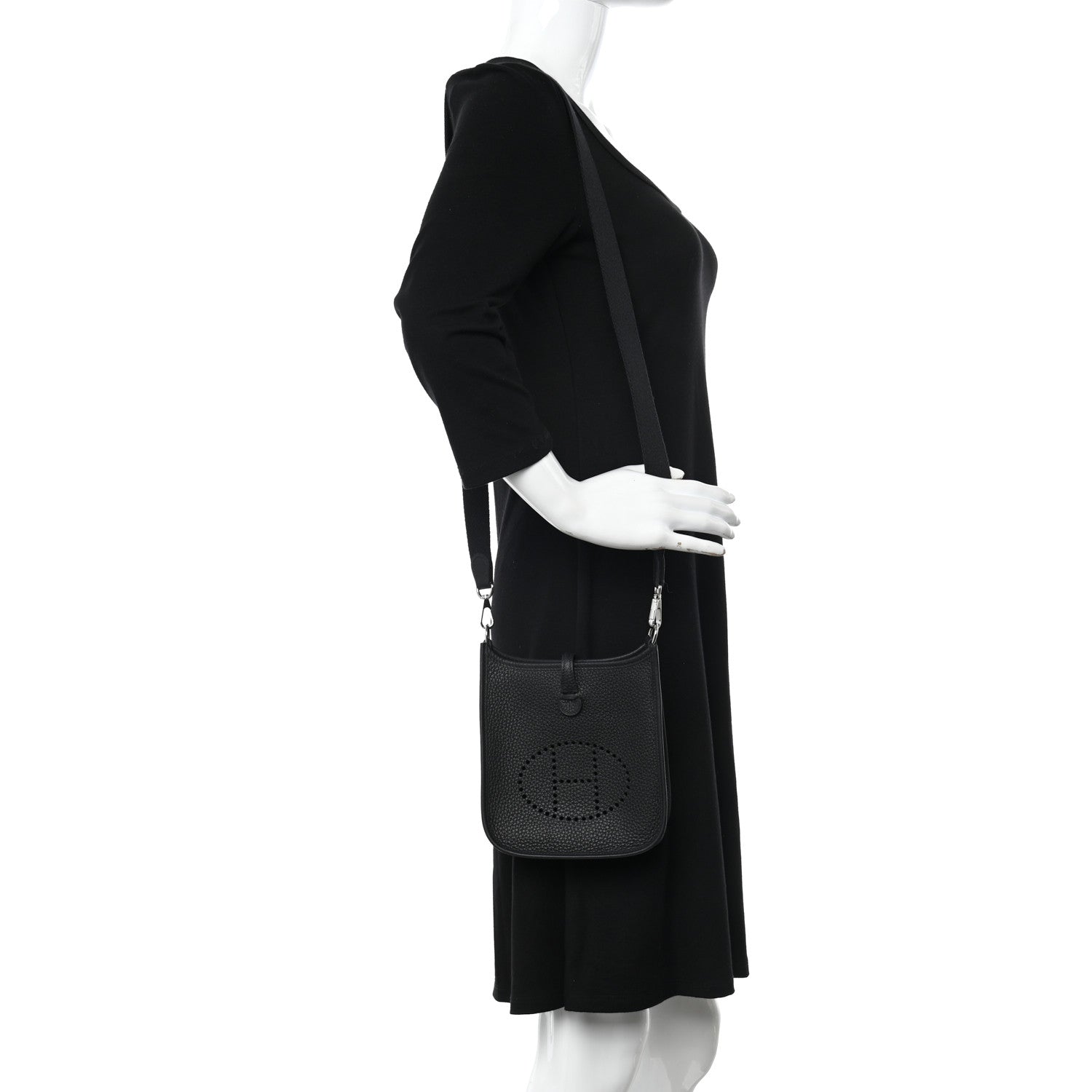 Hermes Taurillon Clemence Evelyne TPM Black 2 of 12