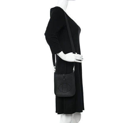 Hermes Taurillon Clemence Evelyne TPM Black 2 of 12