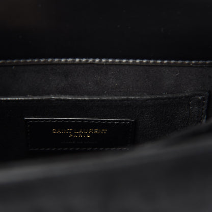 Saint Laurent Suede Leopard Print Mini Classic Monogram Cassandra Top Handle Manto Naturale Black 10 of 11