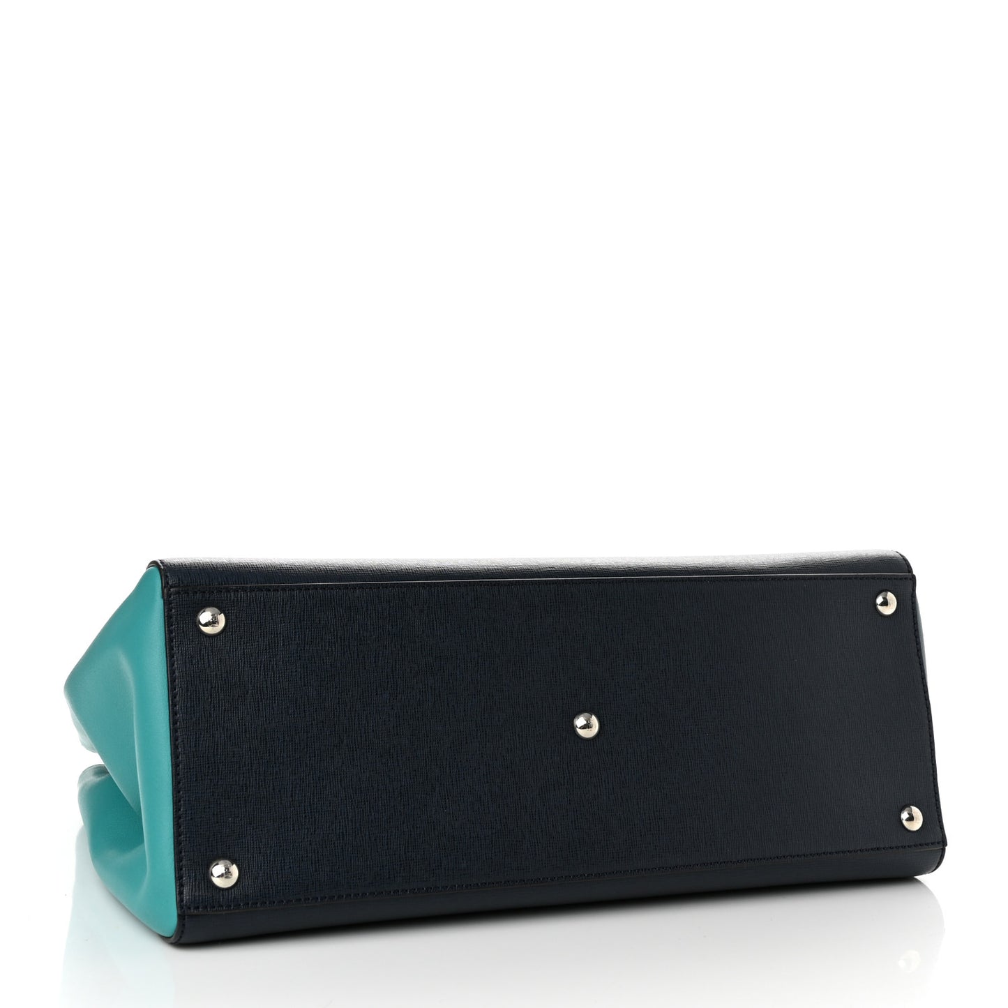 Vitello Elite Colorblock Regular 2Jours Tote Lavagna Lago Oceano