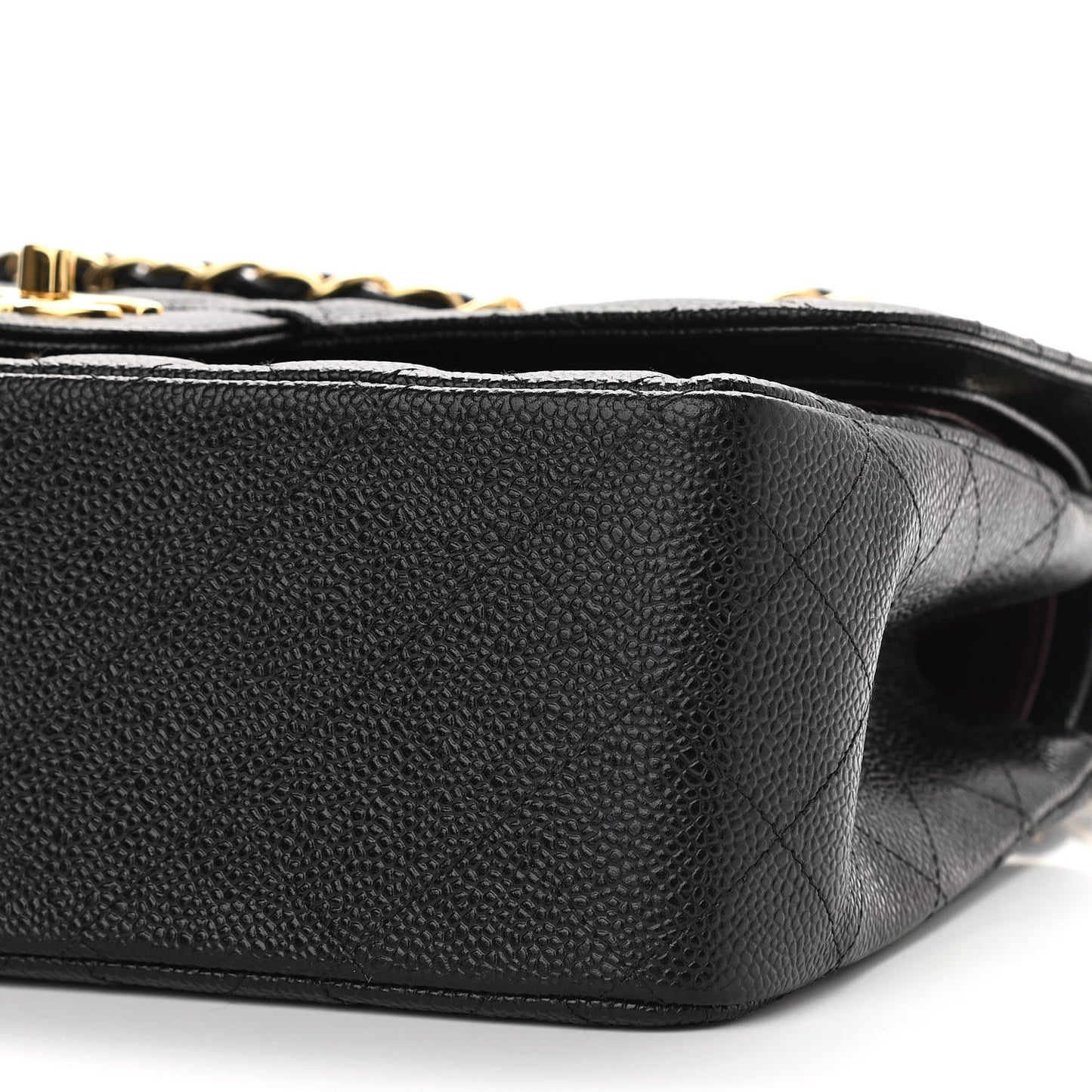Caviar Quilted Jumbo Double Flap Black