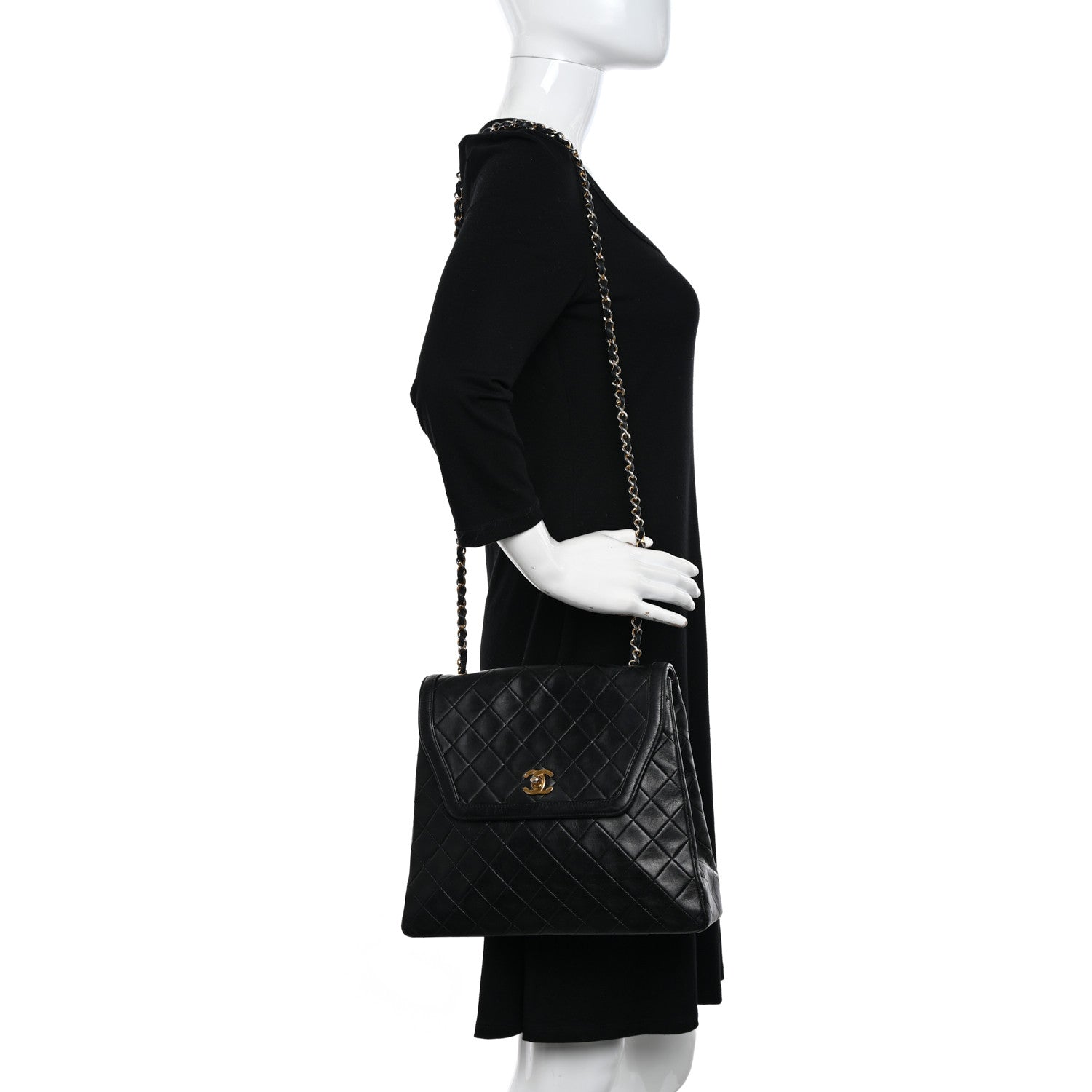 Chanel Lambskin Quilted Single Flap Black 2 of 12