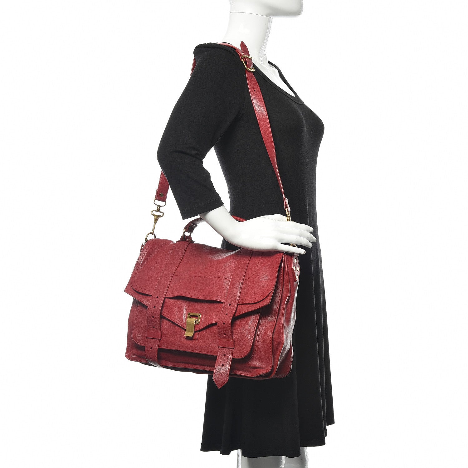Proenza Schouler Lambskin Extra Large PS1 Satchel Chianti 2 of 17
