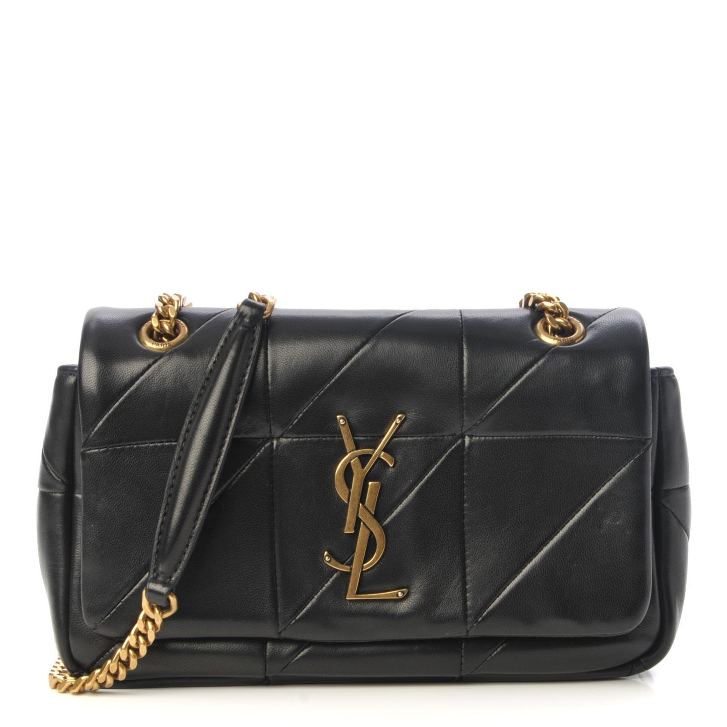 Lambskin Patchwork Monogram Small Jamie Black